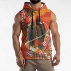 Australia Black Cockatoo Christmas Sleeveless Hoodie Banksia Bottlebrush Aboriginal Art - Aussie Hoodie