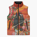 Australia Black Cockatoo Christmas Sleeveless Puffer Jacket Banksia Bottlebrush Aboriginal Art - Aussie Hoodie
