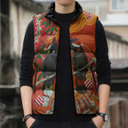 Australia Black Cockatoo Christmas Sleeveless Puffer Jacket Banksia Bottlebrush Aboriginal Art - Aussie Hoodie
