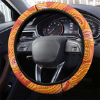 Australia Black Cockatoo Christmas Steering Wheel Cover Banksia Bottlebrush Aboriginal Art - Aussie Hoodie