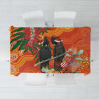 Australia Black Cockatoo Christmas Tablecloth Banksia Bottlebrush Aboriginal Art - Aussie Hoodie