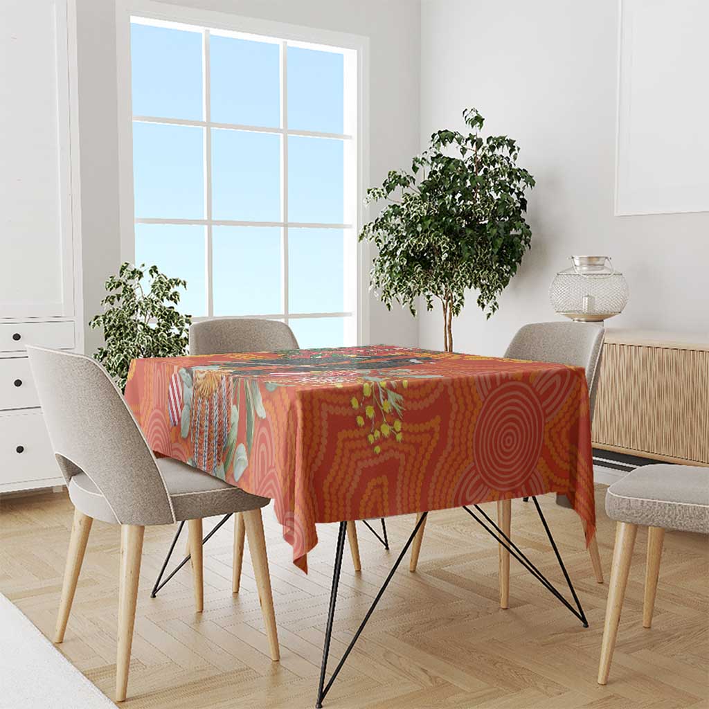 Australia Black Cockatoo Christmas Tablecloth Banksia Bottlebrush Aboriginal Art - Aussie Hoodie