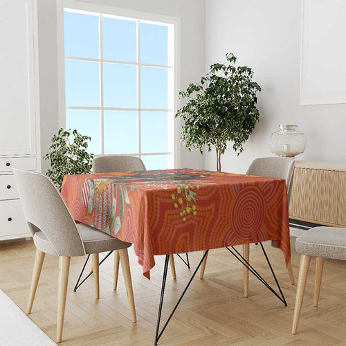 Australia Black Cockatoo Christmas Tablecloth Banksia Bottlebrush Aboriginal Art - Aussie Hoodie