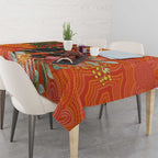 Australia Black Cockatoo Christmas Tablecloth Banksia Bottlebrush Aboriginal Art - Aussie Hoodie