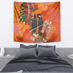 Australia Black Cockatoo Christmas Tapestry Banksia Bottlebrush Aboriginal Art - Aussie Hoodie