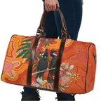 Australia Black Cockatoo Christmas Travel Bag Banksia Bottlebrush Aboriginal Art - Aussie Hoodie