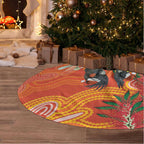 Australia Black Cockatoo Christmas Tree Skirt Banksia Bottlebrushe Aboriginal Art - Aussie Hoodie