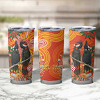 Australia Black Cockatoo Christmas Tumbler Cup Banksia Bottlebrush Aboriginal Art - Aussie Hoodie