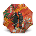 Australia Black Cockatoo Christmas Umbrella Banksia Bottlebrush Aboriginal Art - Aussie Hoodie