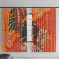 Australia Black Cockatoo Christmas Window Curtain Banksia Bottlebrush Aboriginal Art - Aussie Hoodie