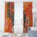 Australia Black Cockatoo Christmas Window Curtain Banksia Bottlebrush Aboriginal Art - Aussie Hoodie