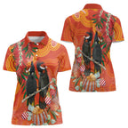 Australia Black Cockatoo Christmas Women Polo Shirt Banksia Bottlebrush Aboriginal Art - Aussie Hoodie