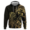 Gold And Black Aoteara Horse Racing Hoodie NZ Maori Pattern