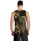 Gold And Black Aoteara Horse Racing Men Tank Top NZ Maori Pattern