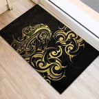 Gold And Black Aoteara Horse Racing Rubber Doormat NZ Maori Pattern