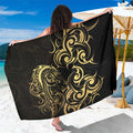 Gold And Black Aoteara Horse Racing Sarong NZ Maori Pattern