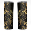 Gold And Black Aoteara Horse Racing Skinny Tumbler NZ Maori Pattern