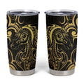 Gold And Black Aoteara Horse Racing Tumbler Cup NZ Maori Pattern