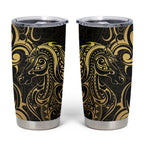 Gold And Black Aoteara Horse Racing Tumbler Cup NZ Maori Pattern