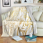 Gold And White Aoteara Horse Racing Blanket NZ Maori Pattern