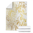 Gold And White Aoteara Horse Racing Blanket NZ Maori Pattern