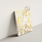 Gold And White Aoteara Horse Racing Canvas Wall Art NZ Maori Pattern