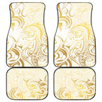 Gold And White Aoteara Horse Racing Car Mats NZ Maori Pattern