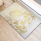 Gold And White Aoteara Horse Racing Rubber Doormat NZ Maori Pattern