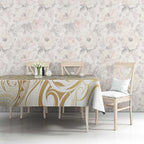 Gold And White Aoteara Horse Racing Tablecloth NZ Maori Pattern