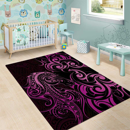 Pink Aoteara Horse Racing Area Rug NZ Maori Pattern