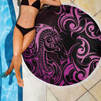 Pink Aoteara Horse Racing Beach Blanket NZ Maori Pattern