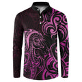 Pink Aoteara Horse Racing Button Sweatshirt NZ Maori Pattern