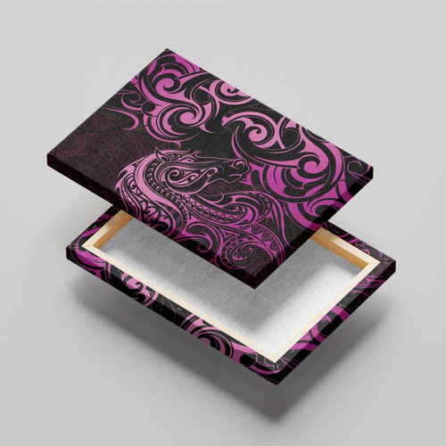Pink Aoteara Horse Racing Canvas Wall Art NZ Maori Pattern