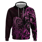 Pink Aoteara Horse Racing Hoodie NZ Maori Pattern
