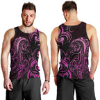 Pink Aoteara Horse Racing Men Tank Top NZ Maori Pattern