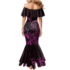 Pink Aoteara Horse Racing Mermaid Dress NZ Maori Pattern