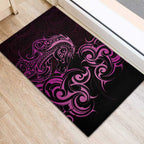 Pink Aoteara Horse Racing Rubber Doormat NZ Maori Pattern
