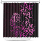 Pink Aoteara Horse Racing Shower Curtain NZ Maori Pattern