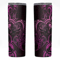 Pink Aoteara Horse Racing Skinny Tumbler NZ Maori Pattern