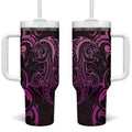 Pink Aoteara Horse Racing Tumbler With Handle NZ Maori Pattern