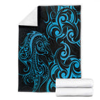 Blue Aoteara Horse Racing Blanket NZ Maori Pattern