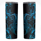 Blue Aoteara Horse Racing Skinny Tumbler NZ Maori Pattern