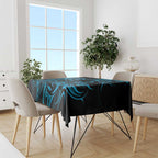 Blue Aoteara Horse Racing Tablecloth NZ Maori Pattern