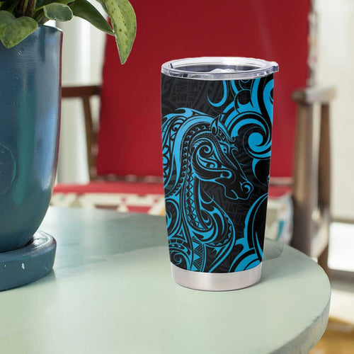 Blue Aoteara Horse Racing Tumbler Cup NZ Maori Pattern