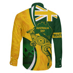 Matildas Soccer Family Matching Puletasi and Hawaiian Shirt 2024 Happy Australia Day Kangaroo Aussie Proud - National Color