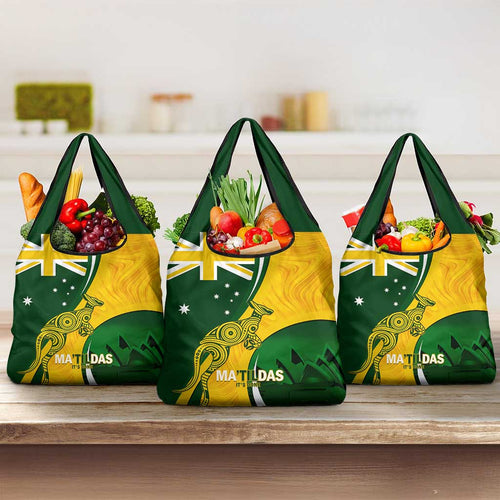 Matildas Soccer Grocery Bag Happy Australia Day Kangaroo Aussie Proud - National Color