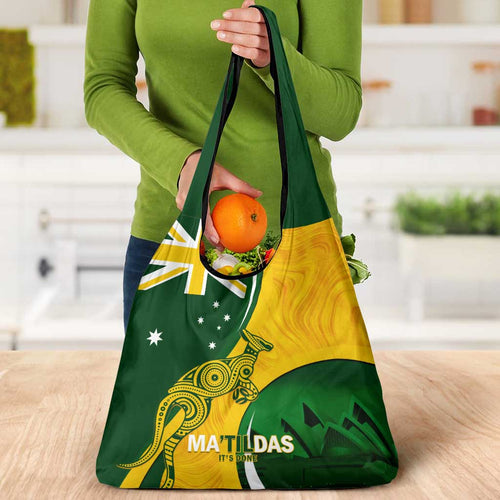Matildas Soccer Grocery Bag Happy Australia Day Kangaroo Aussie Proud - National Color