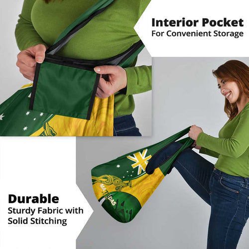 Matildas Soccer Grocery Bag Happy Australia Day Kangaroo Aussie Proud - National Color