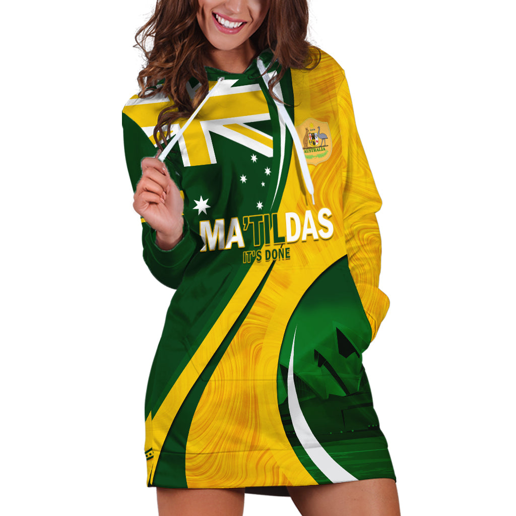 Matildas Soccer Hoodie Dress 2024 Happy Australia Day Kangaroo Aussie Proud - National Color