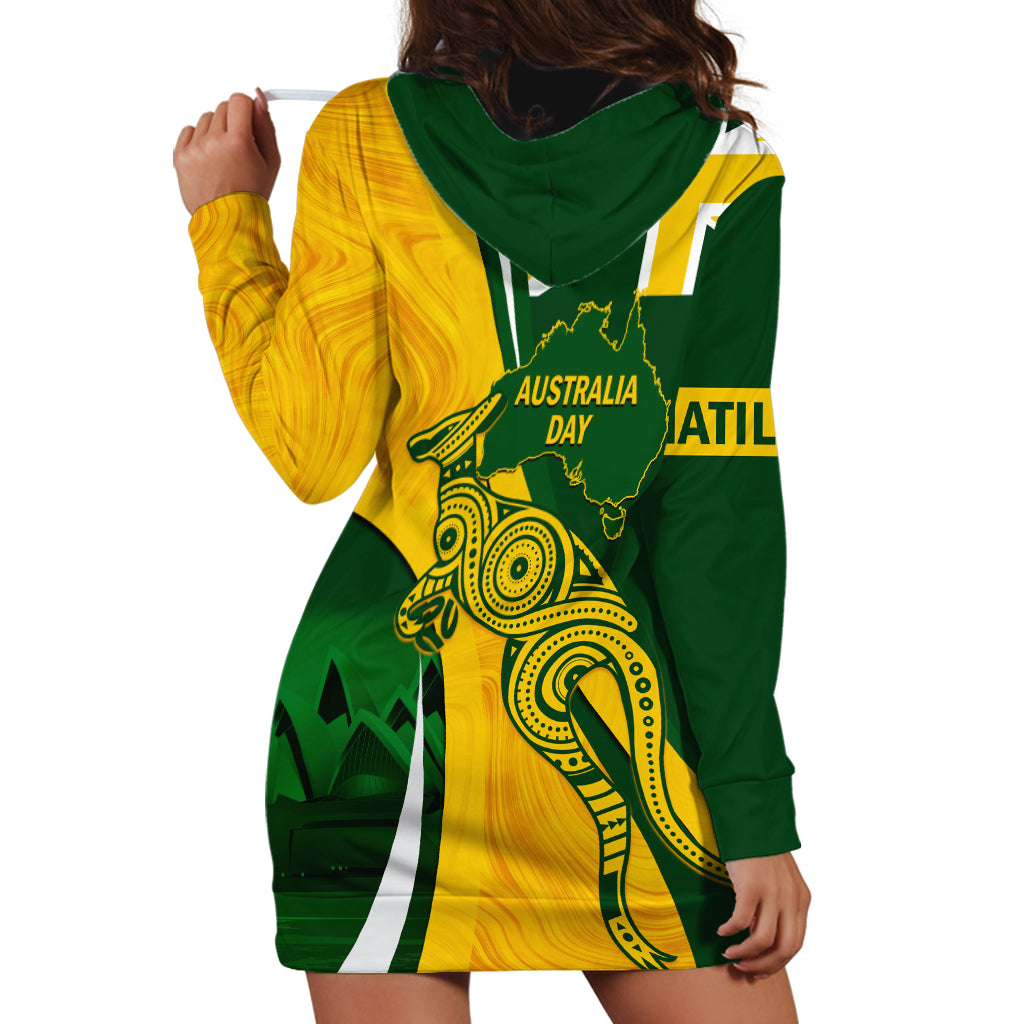 Matildas Soccer Hoodie Dress 2024 Happy Australia Day Kangaroo Aussie Proud - National Color